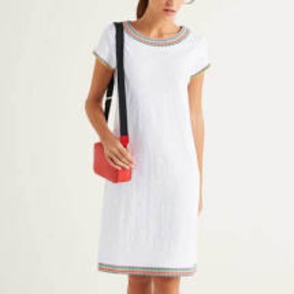 Boden Dresses & Skirts - Boden Embroidered Jersey Dress - White - Size 14
